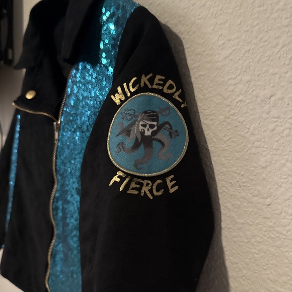 Disney D-Signed Descendants Girls LARGE size "Wickedly Fierce" Uma Moto Jacket - Picture 3 of 5